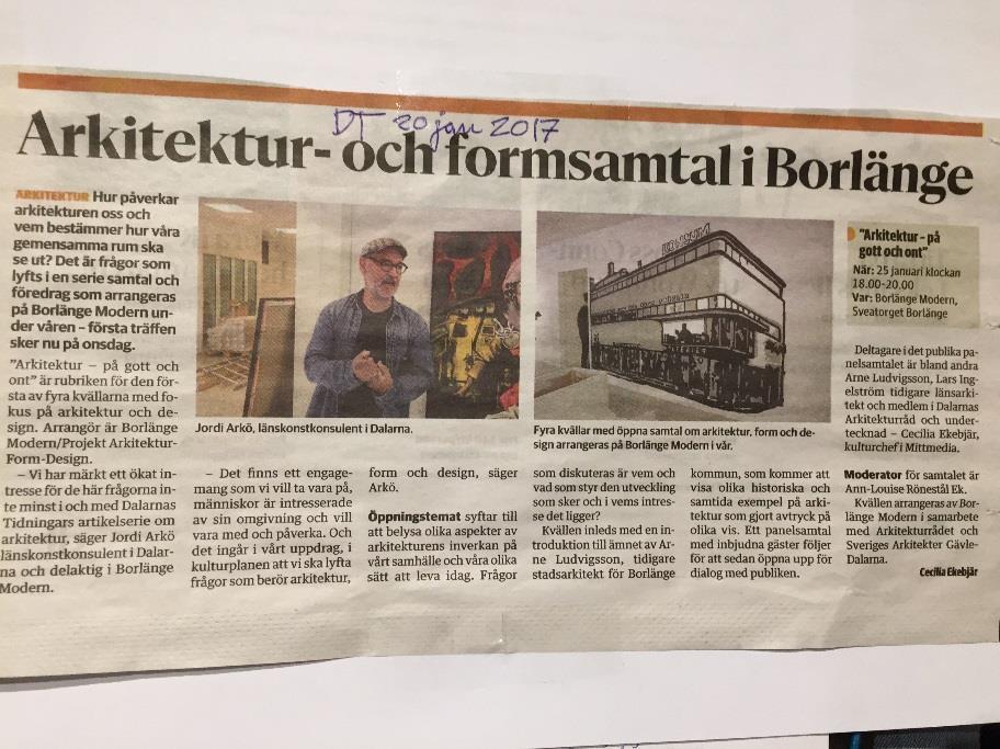 SYNLIGGÖRA, MÖTAS OCH TÄNKA TILLSAMMANS - SAMTALSKVÄLLARNA I BORLÄNGE Samverkan med olika organisationer samtalskvällarna i Borlänge genomförs i samarbete med viktiga aktörer som Svensk Form Dalarna