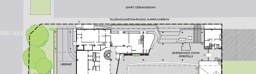 SID 20 (39) Planförslag Detaljplanens huvuddrag Detaljplanen medger huvudsakligen en användning (markerat Q på plankartan) av mark och bebyggelse anpassad till bebyggelsens kulturvärden.