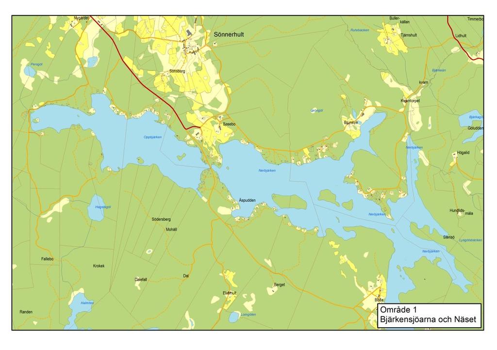 Bilaga 2 7 (30) Vatten- och avloppsplan 2018-05-28 1. Bjärkensjöarna och Näset Figur 2.