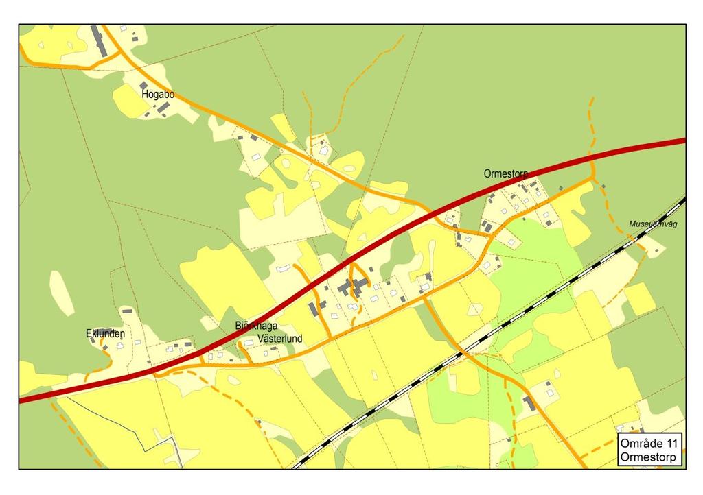 Bilaga 2 27 (30) Vatten- och avloppsplan 2018-05-28 11. Ormestorp Figur 12. Ormestorp är en mindre by längs med överföringsledningen mellan Hultsfred och Vena.