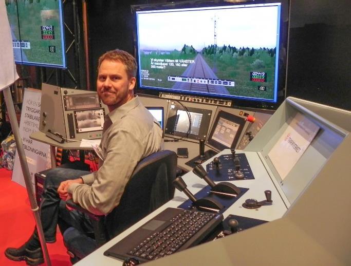 hade en monter med samtliga tre versioner av VTI:s tågsimulator.