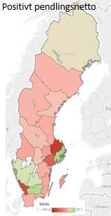 Därutöver finns stora pendlingsstråk i anslutning till residensstäderna. Relationerna med störst arbetspendling till och från län utanför Sydsverige är Själland, Stockholms län och Västra Götaland.