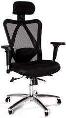 KONSTORSSTOLAR BOSS Kontorsstol på mjuka hjul. Stolen har svart meshklädsel och polerat aluminiumunderrede.