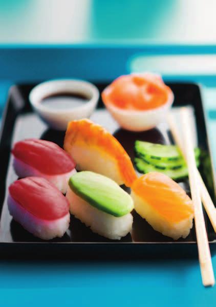 Ingredienser till 15 st nigiri: Tillaga riset så som beskrivs på sida. Nigiri 100 g sushiris 1 msk risvinäger 1 msk socker (kan utelämnas) 1 nypa salt (kan utelämnas) 1 tsk smakneutral olja som t.ex.