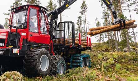 Man måste ha band på maskinen när man ska ut och hämta virke i dag. Trelleborg är synnerligen framåt i miljöarbetet. Twin Forestry T440 och T480 är konstruerade enligt Trelleborgs Blue Tirekoncept.