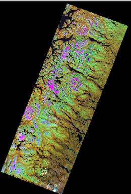 ostyrd klassning av tre Landsat ETM-bilder och utvärdering m.h.a. NILS-data reflektanskalibrering av Landsat ETM-bilderna m.h.a. lågupplösande TERRA MODIS-bilder styrd klassning av Landsat ETM-bilderna m.