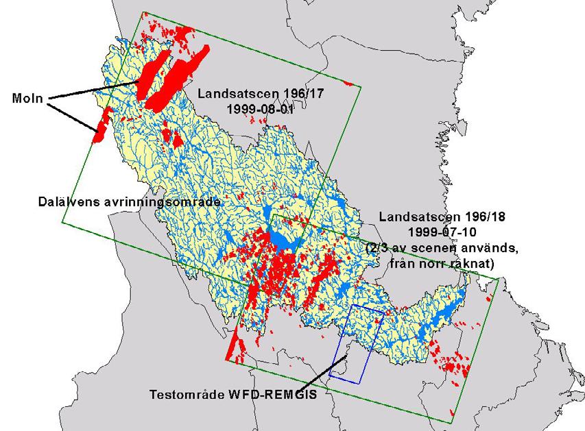 Klassningen genomfördes med satellitscener från fem olika tidpunkter höst 1998, vår 1999, två sommarscener och en tidig höst 1999. Som referensdata användes blockdata, dvs.