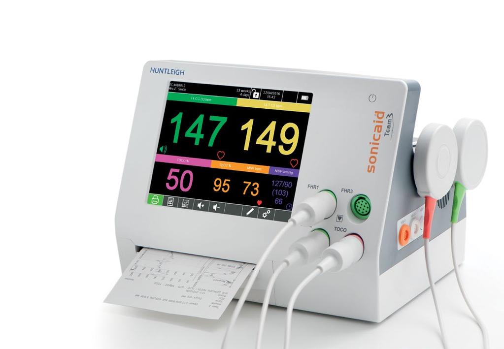 Sonicaid Team 3-serien - Monitorer för avancerad övervakning av fostret/modern Den NYA SONICAID Team 3 - Fosterövervakning för nästa generation TEAM 3 erbjuder en smidig design och ger en noggrann