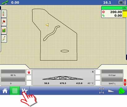 4 Systeminställning Inställningar Allmän information När AutoTerrain-systemet har installerats måste funktionen hos AutoTerrain först testas och programvaran ställas in för sprutan.
