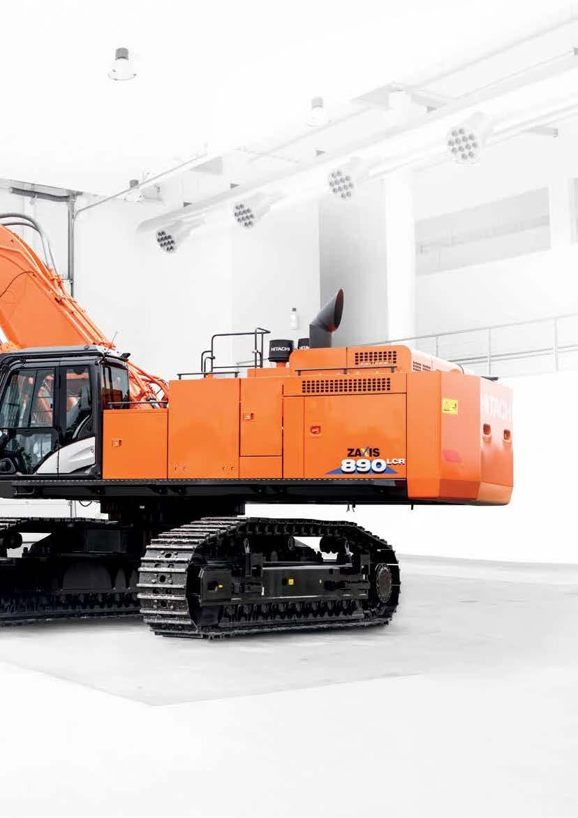 ZX890-6 Optimal prestanda Maskinkommunikation med Global e-service webbportal. Användarvänlig Motorolje- och kylvätskenivåer kan kontrolleras från förarhytten.