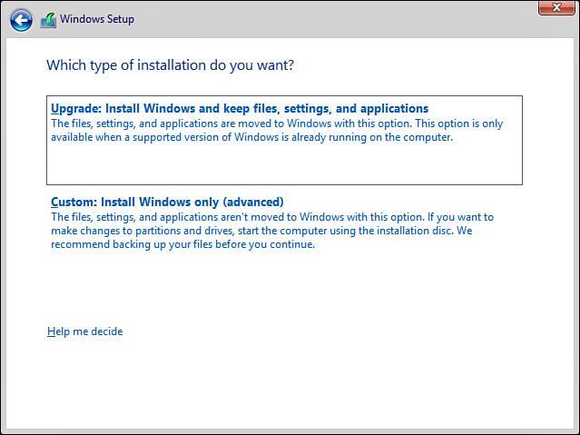 Windows server 2012 R2 core installation Acceptera licensen och välj Custom installation.