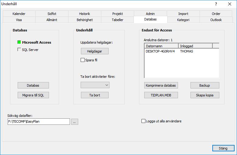 STEG 1 UPPDATERA EASY PLANNING 1. Börja med att uppdatera Easy Planning till senaste version på tecomp.se/hamta/update. Installera Easy Planning SQL 8.x i samma katalog som den gamla versionen. 2.