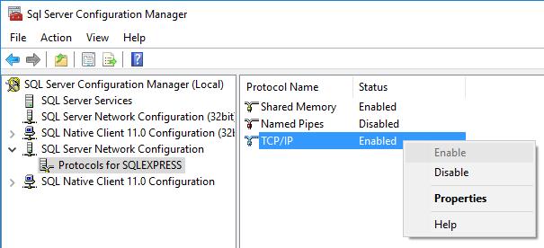 25. Klicka på Network Configuration och kontrollera att TCP/IP är aktiverat.