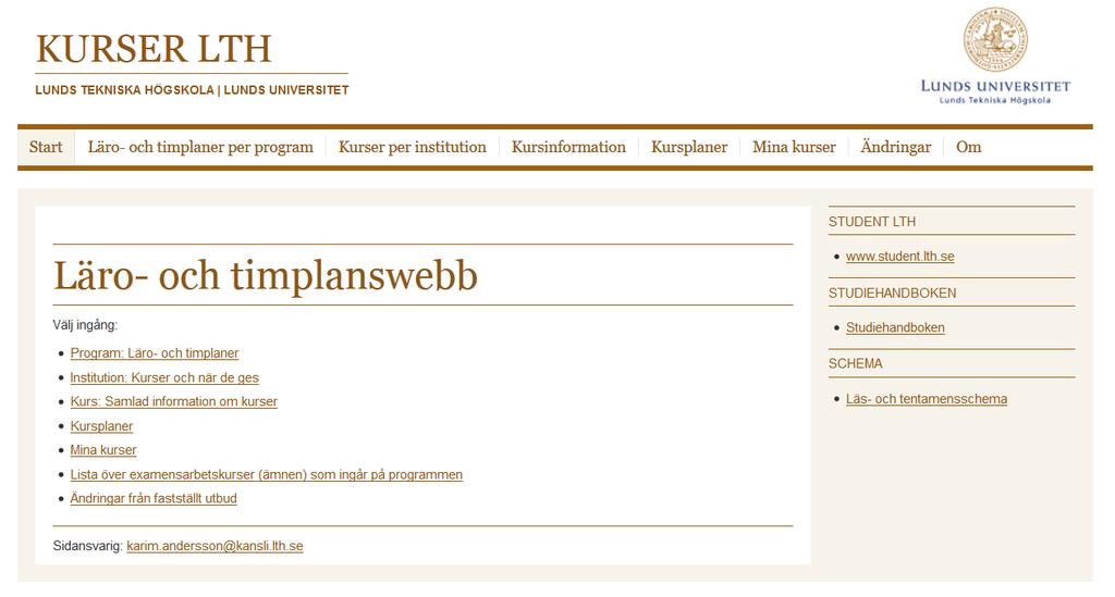 Mer information http://kurser.lth.