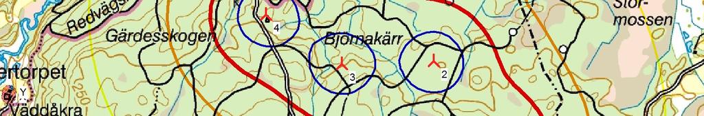 490 0 250 500 750 1000m Karta:, Utskriftskala 1:25 000, Kartacentrum SWE99T Öst: 415 291 Nord: 6 425 792 Ljudberäkningsmodell: Svensk, Jan 2002, Land.