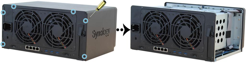 Om din DiskStation inte känner igen minnet eller inte startar upp på rätt sätt, kontrollera att minnet är korrekt insatt.