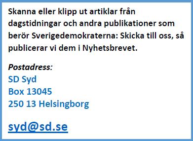 2016 i Västerås 7 juli Sverigedemokraternas dag i Almedalen 27 augusti