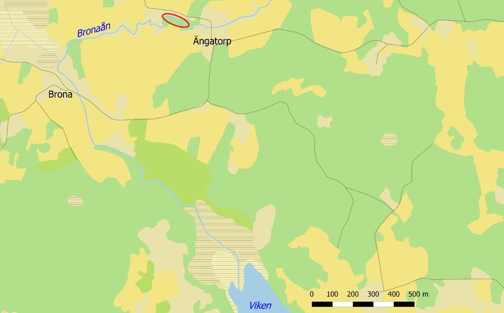 Ån har fri vandringsväg ca 2,5 km upp till Ängatorp där en serie dammrester effektivt hindrar vidare fiskvandring.