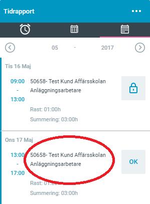 Ändra något i ett befintligt pass. Klicka varsomhelst på dagen du vill ändra, då kommer rutan upp för den aktuella dagen. Här kan du ändra tid, rast, lägga till frånvaro och t.o.m radera passet.