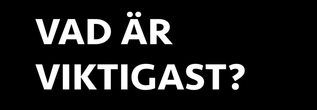 Till slut... VAD ÄR VIKTIGAST?