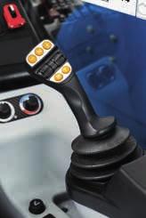 fram/backväxling, bom och 3:e funktioner kan styras med joysticken En shuttle-spak