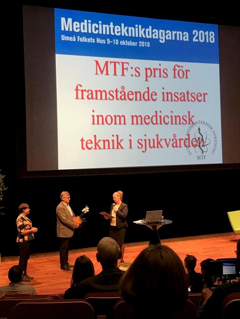 Björn Liljekvist, basenhetschef för medicintekniska avdelningen på länssjukhuset, är pristagare för framstående insatser inom medicinsk teknik.