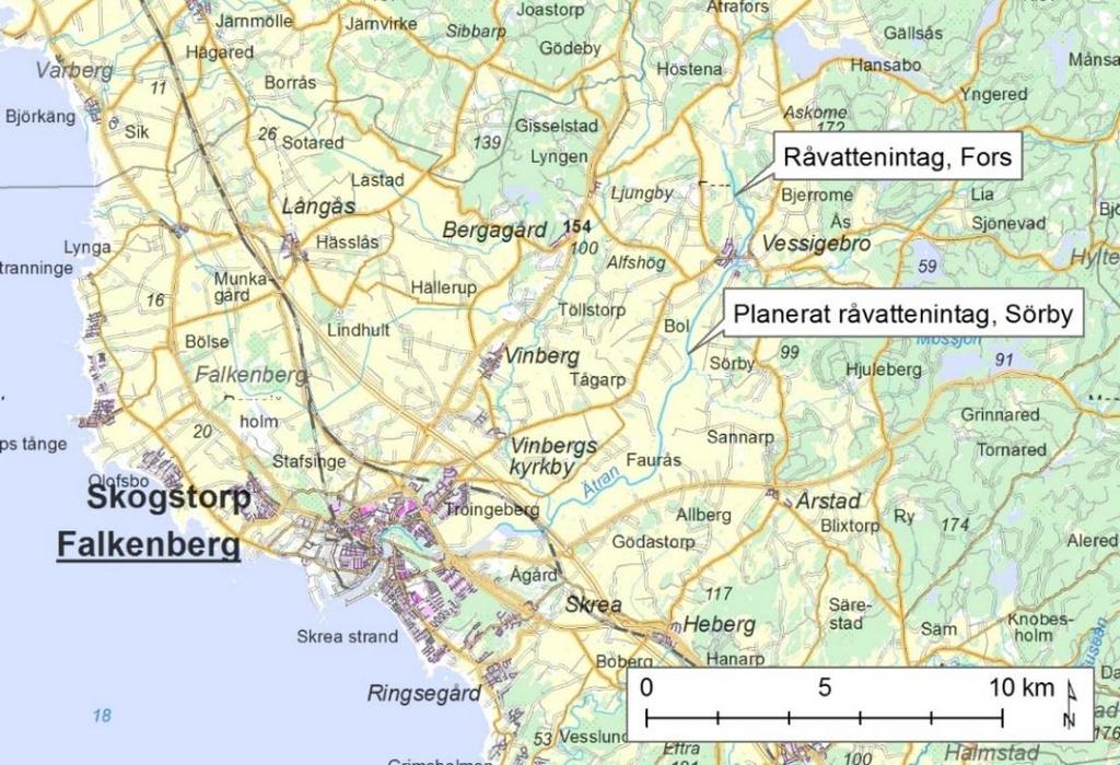 1 Beskrivning av vattentäkterna Grundvattentäkterna Kärreberg och Sörby har befintliga vattenskyddsområden, fastställda av länsstyrelsen 2011 respektive 2010.