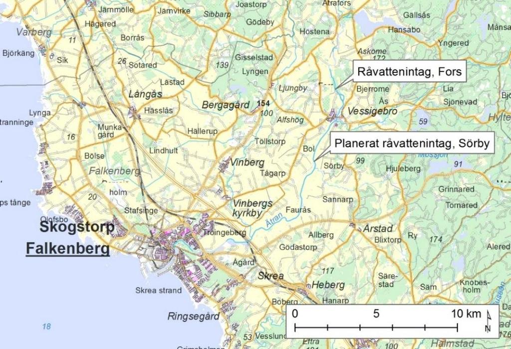 1 Beskrivning av vattentäkterna Grundvattentäkterna Kärreberg och Sörby har befintliga vattenskyddsområden, fastställda av länsstyrelsen 2011 respektive 2010.