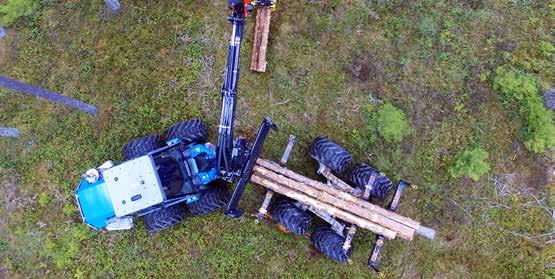 styrbara vagnen med en extremt stor styrvinkel på 54, väldigt liten vändradie och exakt spårning