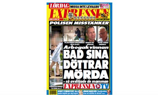 Både Aftonbladet och Expressen gav en bild av att den misstänkta kvinnan är skyldig till morden, men Expressen lade större fokus på att kvinnan ska ha försökt styra andra, främst den 18-årige mannen,