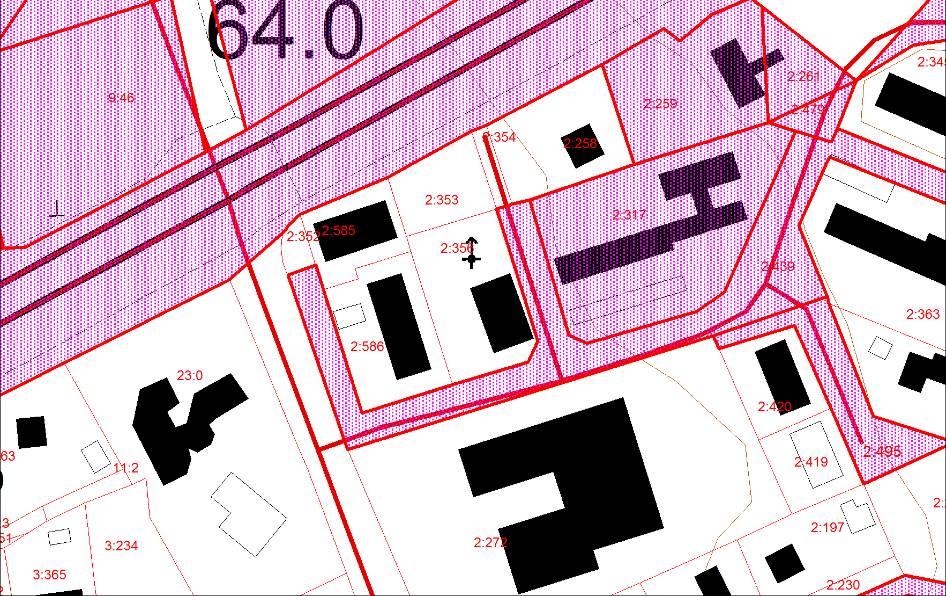 Markägoförhållanden Området omfattar i huvudsak privatägda markområden. Angränsande gatuområden är delvis i kommunens ägo vilka framkommer med röd rastrering från bild 3. Bild 3. Markägoförhållanden.