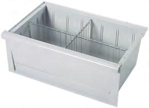 Förvaringssystem/Modulutdragslådor Lätta att variera: Modulutdragslådor i ABS-plast.