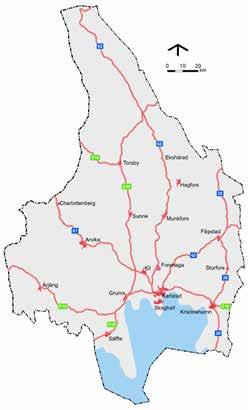 REGIONAL SYSTEMANALYS VÄRMLAND 2017 NUVARANDE INFRASTRUKTUR OCH TRANSPORTER BEFINTLIG INFRASTRUKTUR Värmland har en tydlig enkärnig struktur där de stora transportlederna går som ekrar till och från