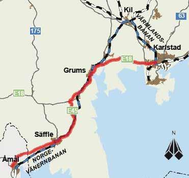 REGIONAL SYSTEMANALYS VÄRMLAND 2017 REGIONALA STRÅK Regionalt stråk Åmål-Säffle-Grums-Karlstad Beskrivning Stråket binder samman den västra/södra delen av Karlstads lokala arbetsmarknadsområde, där