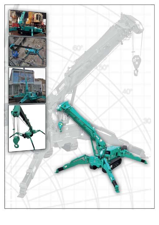 Minikranar Bomliftar Saxliftar lyftkapacitet vid : Maeda minikran MC 104 MC 174 MC 285C-2 2,83m MC 305-2 MC 405 LC 383B LC 785B LC 1385B Maskin Längd 1,98m 2,0m 4,29m 4,98m 4,20m 4,96m 5,61m Maskin