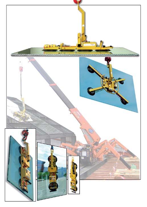 Vakuumlyftare powrgrip vakuumlyftare för glas och väggpanel Powr Grip rak. 4st klockor Lyftkapacitet Vakuumkrets antal Dimension Vakuumklocka B.
