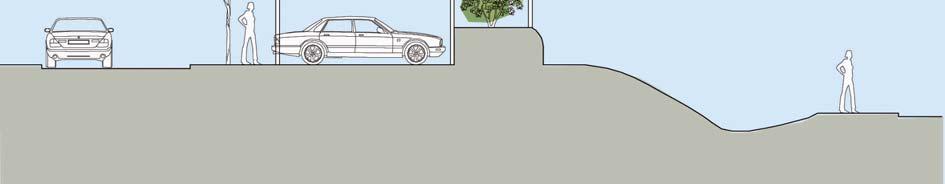 Vid parkeringen i väster mot Fräntorpsgatan placeras en bullerskärm/plank. Bullervallen med skärm mot Östra Torpagatan samordnas med carports/garage utmed lokalgatan i området.