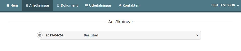 5 Ansökningar Du kan följa dina ansökningar från att de kommit in till myndigheten.