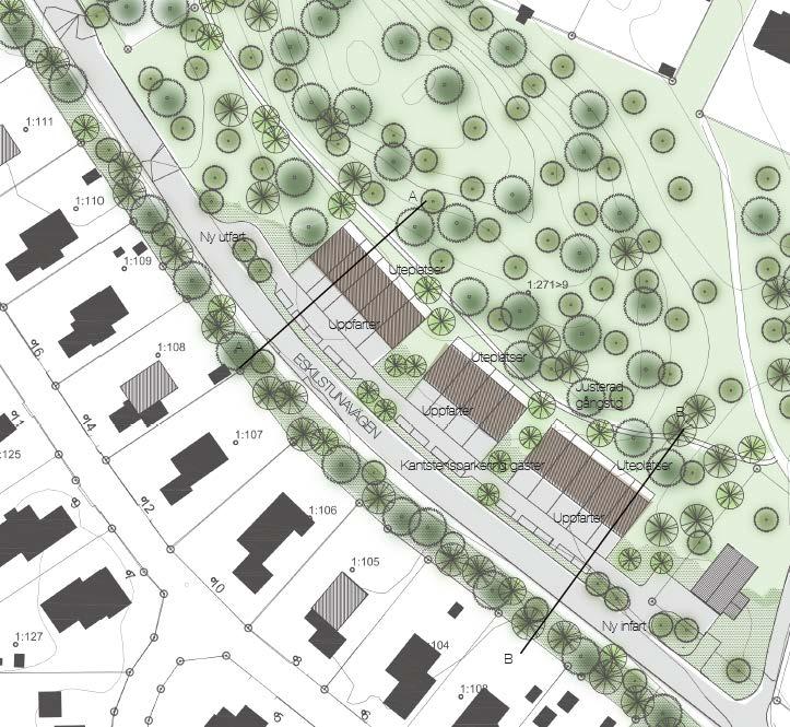 Eskilstuna kommun 9 (18) Principen bör kombineras med en största byggnadsarea för huvudbyggnader för att inte medge orimligt stora byggnader på de största tomterna.