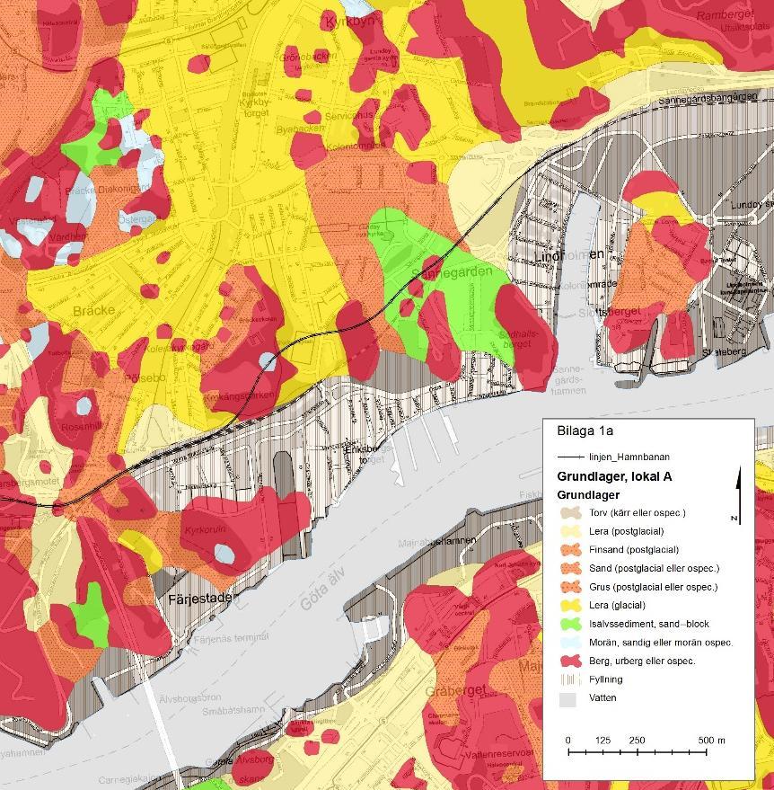 3 Höjd- och koordinatsystem Tillämpat höjdsystem: RH 2000 Tillämpat koordinatsystem: SWE REF 99 12 00 4 Geologiska och geotekniska förutsättningar Översiktliga geologiska förhållanden framgår av