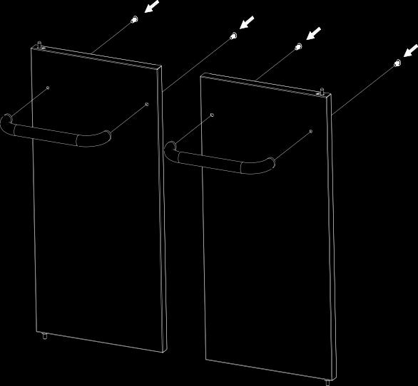Montera fästvinklarna så att magneten pekar nedåt!