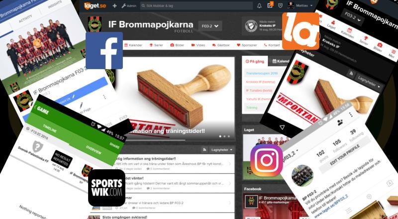 Närvaro på Sociala medier Facebook 53 följare Instagram 195 följare Sportswik 7 följare (nyligen startat) Twitter 2 följare (nyligen startat) Vi är relativt aktiva i sociala medier.