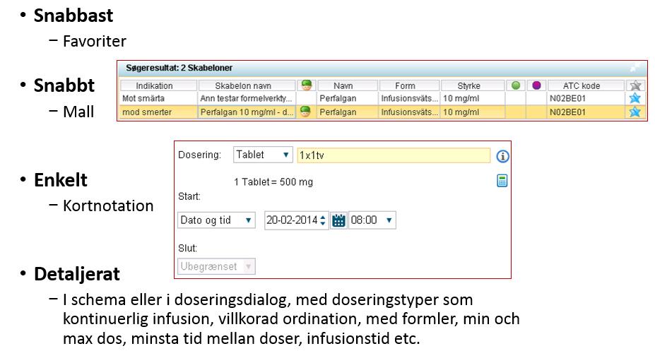 Markera läkemedlet eller läkemedlen där recept ska