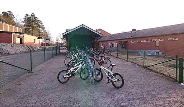 Bild 4.5.7:1 Cykelparkering utanför Ullervads skola.