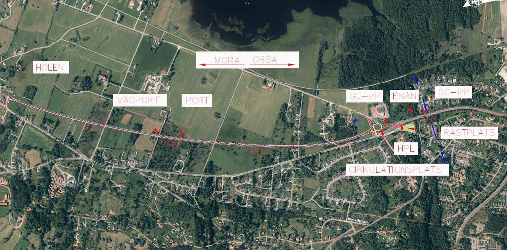 Delsträcka 3. Holen-Trunna. 2+1 körfält, ca 2,1 km.