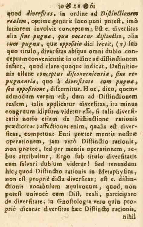 «zuod > $ * O«! iivtrfitas, in ordine «d O//?,'»K/s/»e» rtalem, optime generis loco poni poteft, imo latiorem tnvolvit conceptum ; Eft e. diverfitas alia fint pugua, F«< votatür diflinclio, aiia
