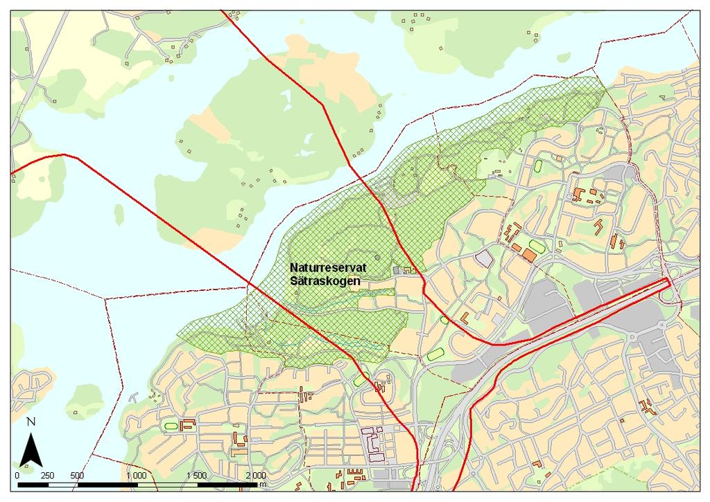 6 (28) 3 Naturreservat Sätraskogen Sätraskogens naturreservat samt vägkorridor för Förbifart Stockholm 3.1 