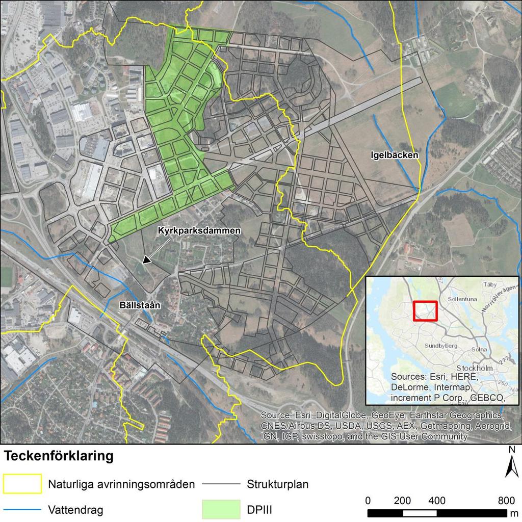 2. FÖRUTSÄTTNINGAR OCH KRAV 2017-11-16 Sid 6 (49) Detaljplan för Barkarbystaden III ligger huvudsakligen inom Bällstaåns avrinningsområde, se Figur 1.