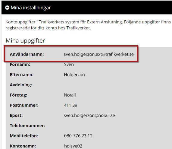 se för dig som är extern användare eller förnamn.efternamn@trafikverket.se för dig som arbetar på Trafikverket. 1.