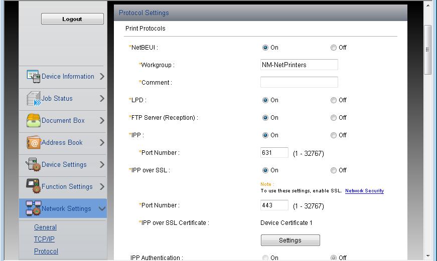 Installera och ställa in maskinen > Command Center RX Inställning av SMTP och e-post Genom att konfigurera SMTP-inställningarna kan du skicka de bilder som skannas av maskinen som e-postbilagor och